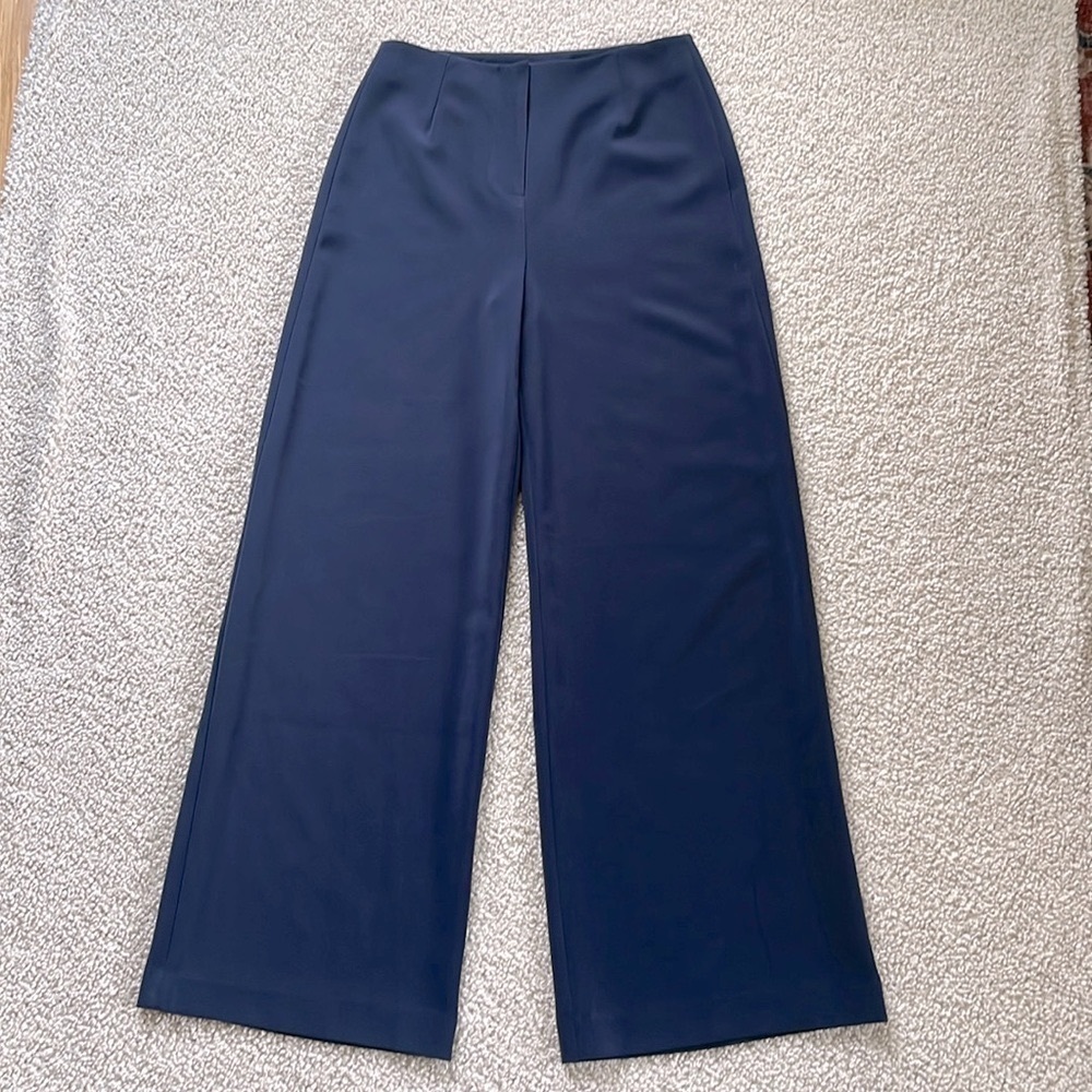 BODEN High Waisted Wide Leg Trousers in Navy Size 6 NWT - Picture 2 of 9